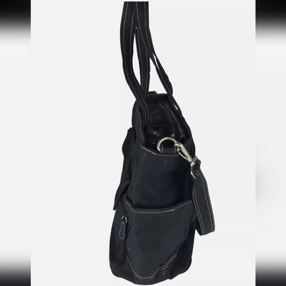 Kathy Van Zeeland Womens Black Multiple Pockets Double Handles Tote Bag EUC - Picture 2 of 11
